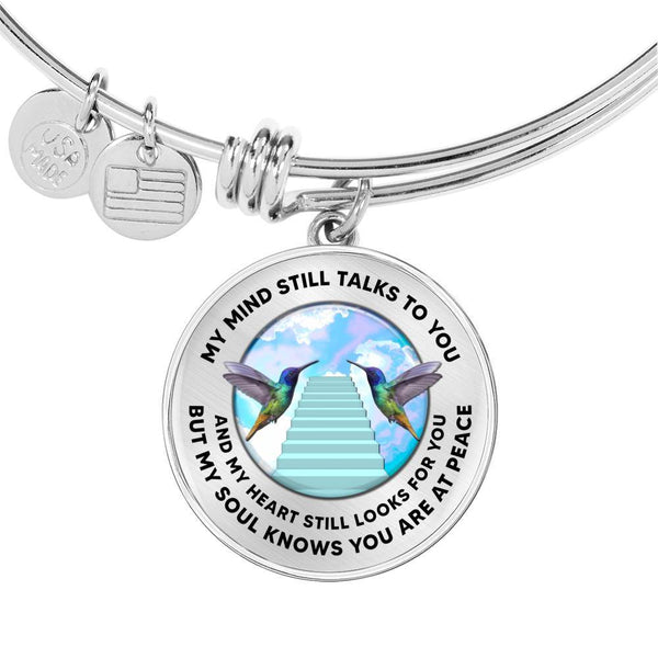 JL1407009 My Mind Still Talks To You Humingbirth Stairway To Heaven Circle Adjustable Luxury Bangle with Back Engraving