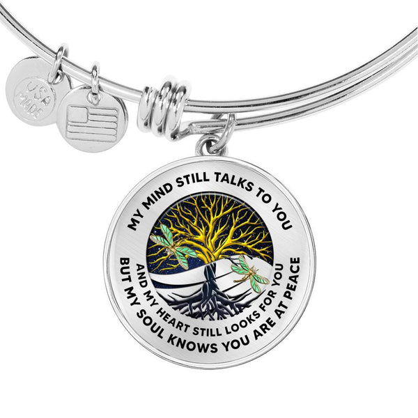 JL1407041 My Mind Still Talks To You Golden Dragonflies  Yin Yang Tree Of Life Circle Adjustable Luxury Bangle with Back Engraving