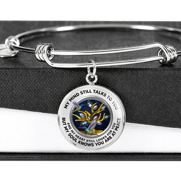 JL2207009 My Mind Hummingbird Gold Diamond Tree Of Life And Galaxy  Circle Adjustable Luxury Bangle with Back Engraving