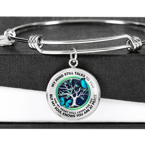 JL2307010 My Mind Blue Butterflies New Family Tree Of Life And Galaxy Circle Adjustable Luxury Bangle with Back Engraving