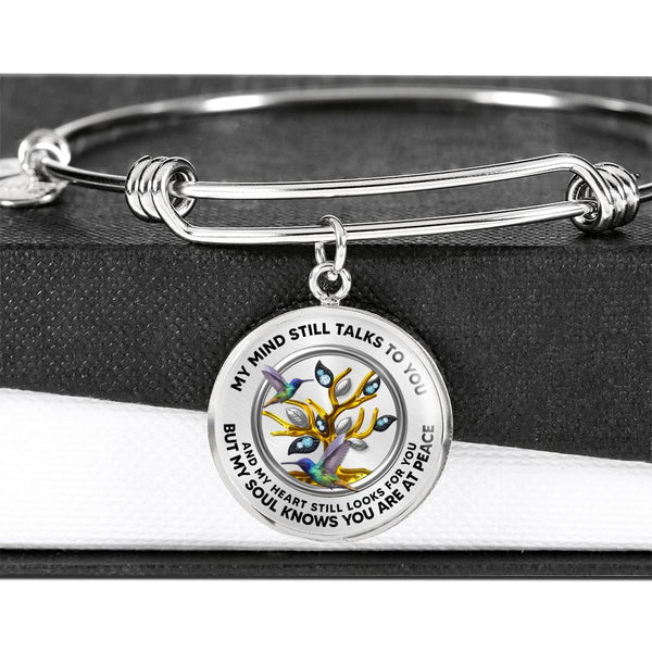 JL2207008 My Mind Hummingbird Gold Diamond Tree Of Life  Circle Adjustable Luxury Bangle with Back Engraving