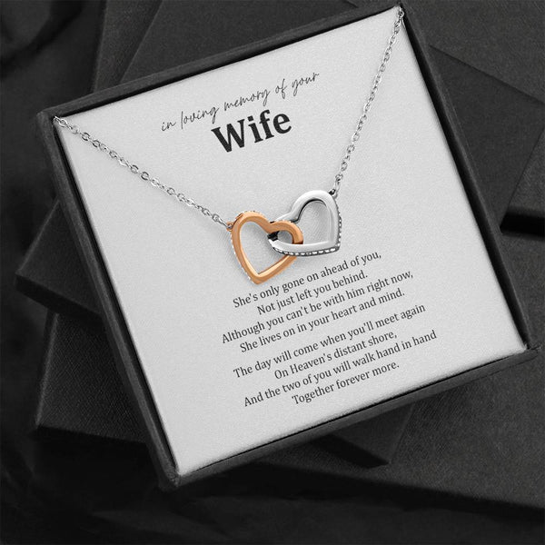 Loss of Wife Interlocking Hearts Memorial Necklace MCLVBC0005