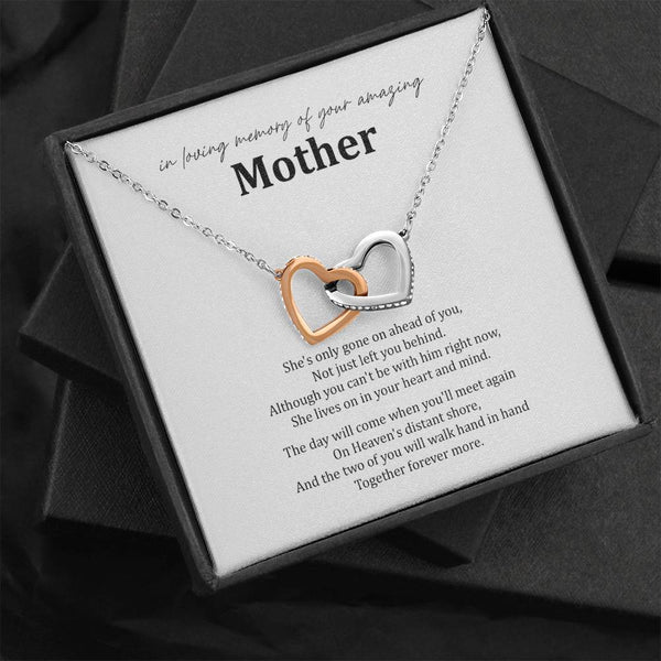 Loss of Mother Interlocking Hearts Memorial Necklace MCLVBC0005