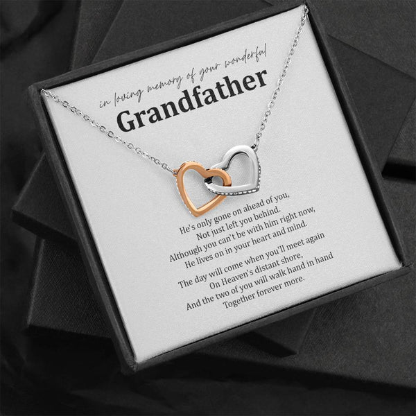 Loss of Grandfather Interlocking Hearts Memorial Necklace MCLVBC0005