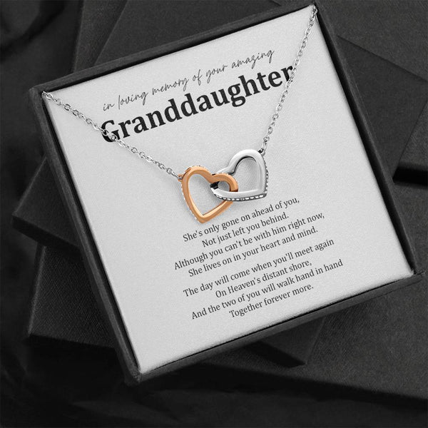 Loss of Granddaughter Interlocking Hearts Memorial Necklace MCLVBC0005