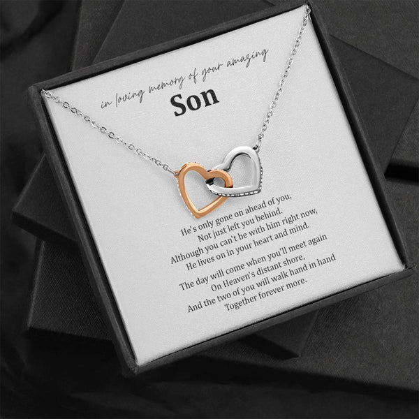 Loss of Son Interlocking Hearts Memorial Necklace MCLVBC0005