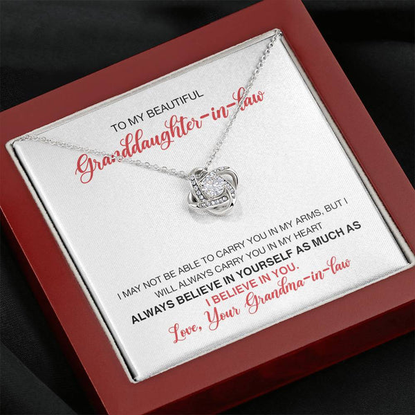 To My Beautiful Granddaughter-In-Law From Grandma-In-Law Love Knot Necklace MCFABC0002