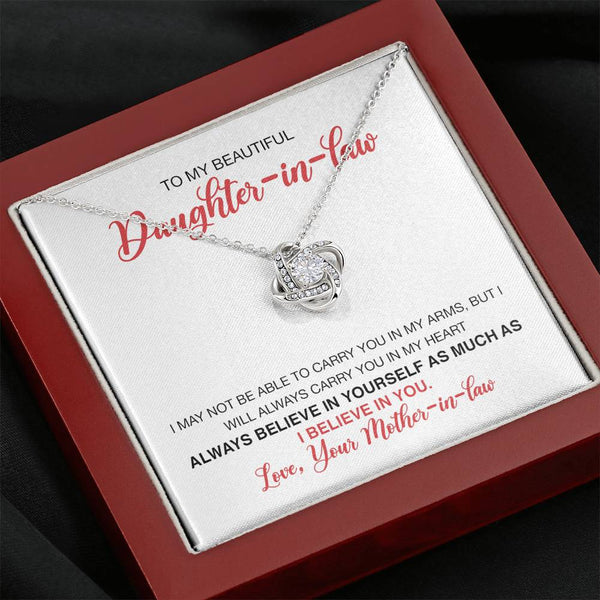 To My Beautiful Daughter-In-Law From Mother-In-Law Love Knot Necklace MCFABC0002