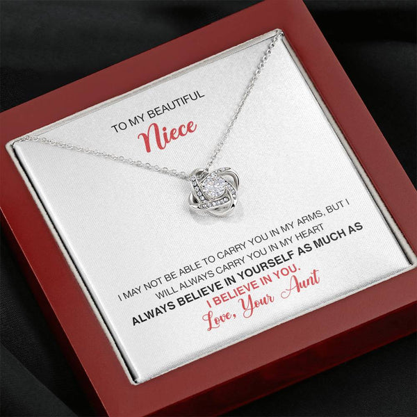 To My Beautiful Niece From Aunt Love Knot Necklace MCFABC0002