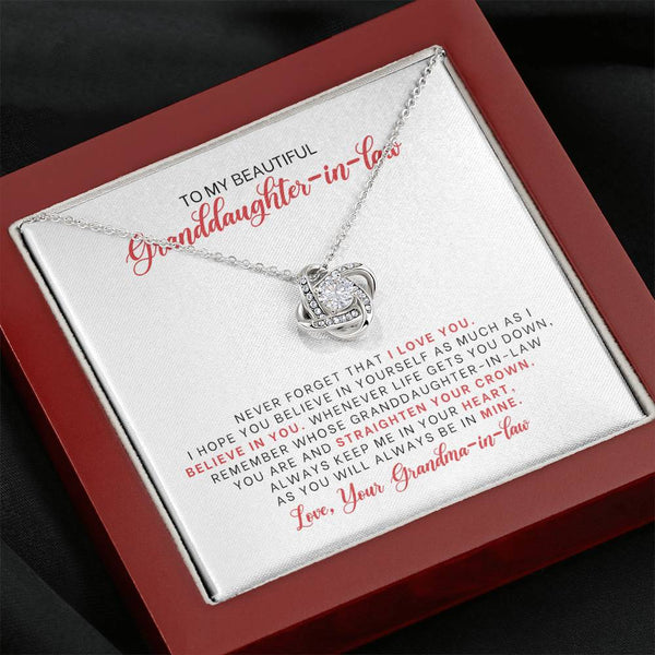 To My Beautiful Granddaughter-in-law From Grandma-in-law Love Knot Necklace MCFABC0006