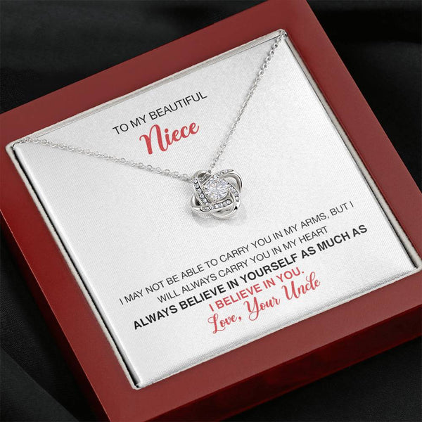 To My Beautiful Niece From Uncle Love Knot Necklace MCFABC0002