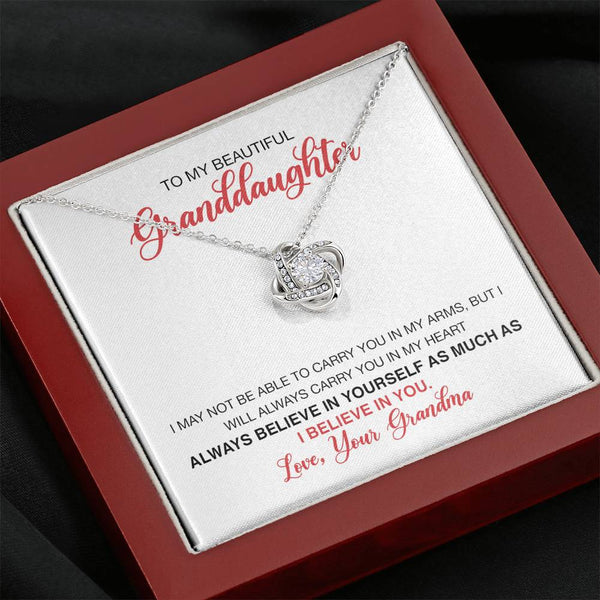 To My Beautiful Granddaughter From Grandma Love Knot Necklace MCFABC0002