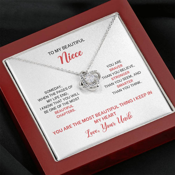 To My Beautiful Niece From Uncle Love Knot Necklace MCFABC0005