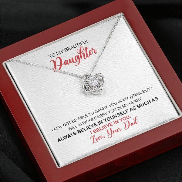 To My Beautiful Daughter From Dad Love Knot Necklace MCFABC0002