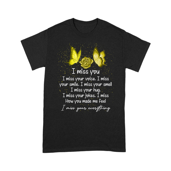 Yellow Butterfly I Miss You METS0024 - Butterfly Memorial T-Shirt