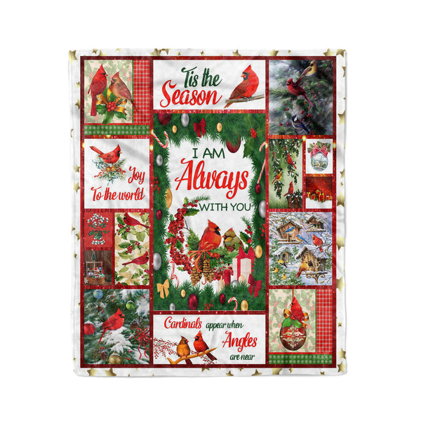 I Always With You Cardinal Christmas Fleece Blanket