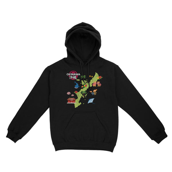 Okinawa Flag Travel Map RPTS0187 - Okinawa Hoodie