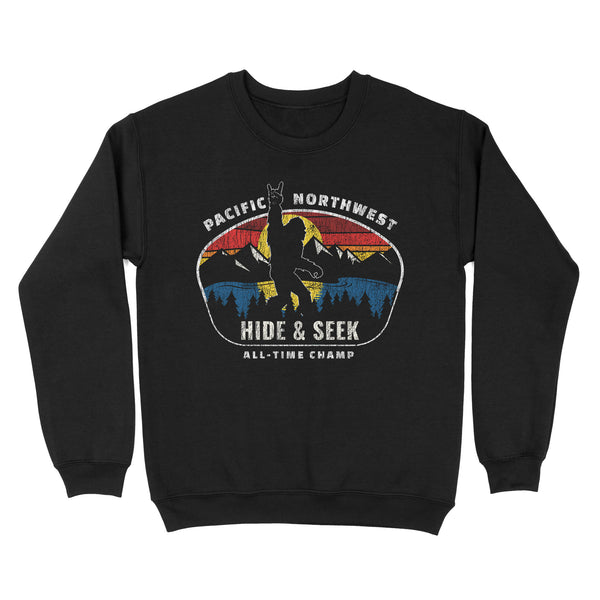 TeeMaru Bigfoot Sweatshirt MC048- PNW Pacific Northwest Bigfoot Vintage Nature Outdoor