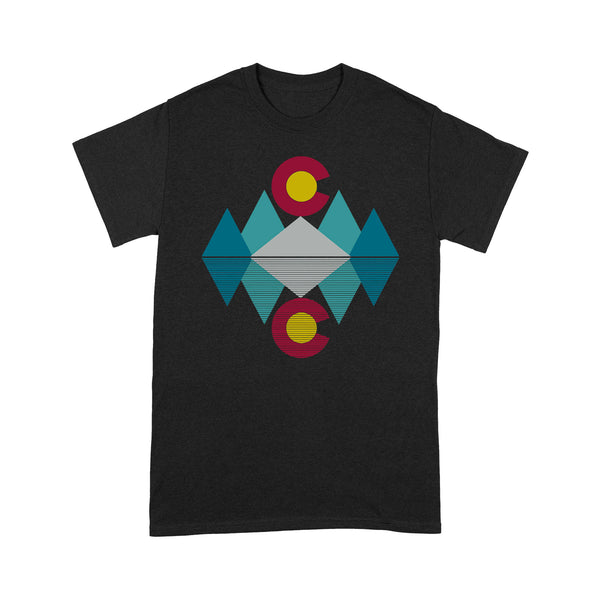 Colorado Flag Geometric Mountains - TeeMaru Colorado T-Shirt COTS003