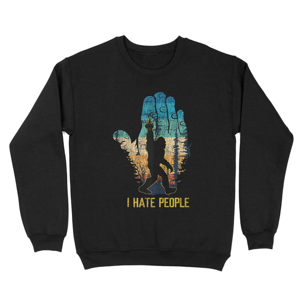 TeeMaru Bigfoot Sweatshirt MC009- Bigfoot Hand I Hate People