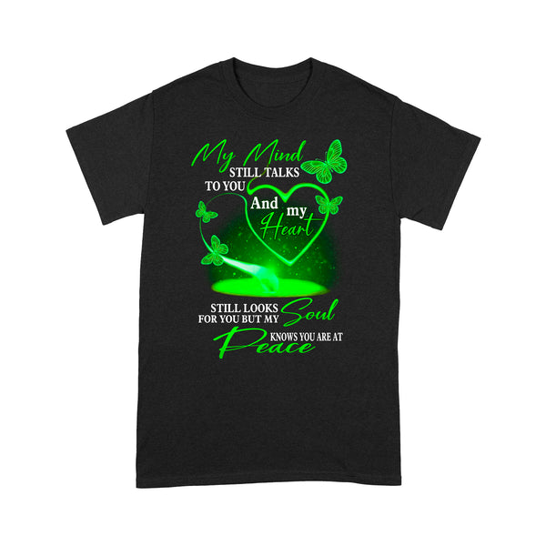 My Mind Still Talks To You Green Butterfly METS0016 - Butterfly Memorial T-Shirt