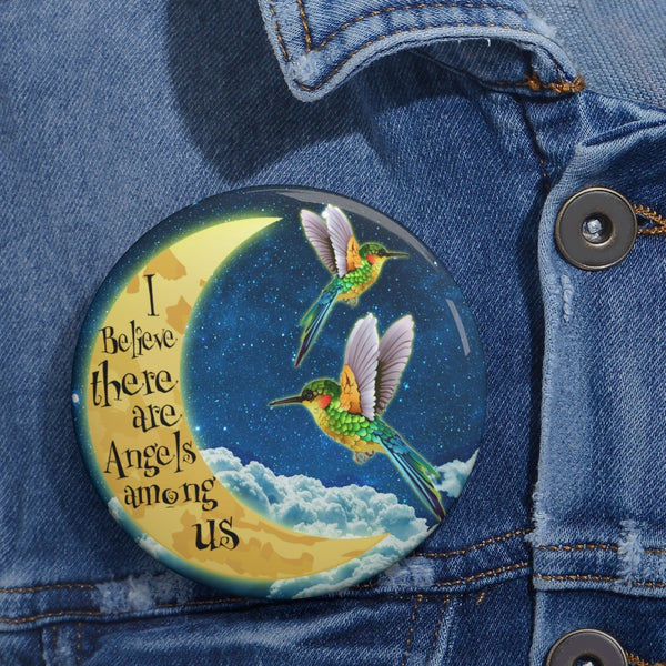 Hummingbird Moon Angels Among Us BOCT3010 Custom Pin Buttons