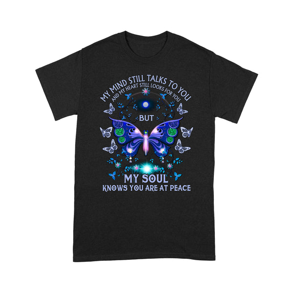 My Mind Still Talks To You Blue Butterfly METS0014 - Butterfly Memorial T-Shirt