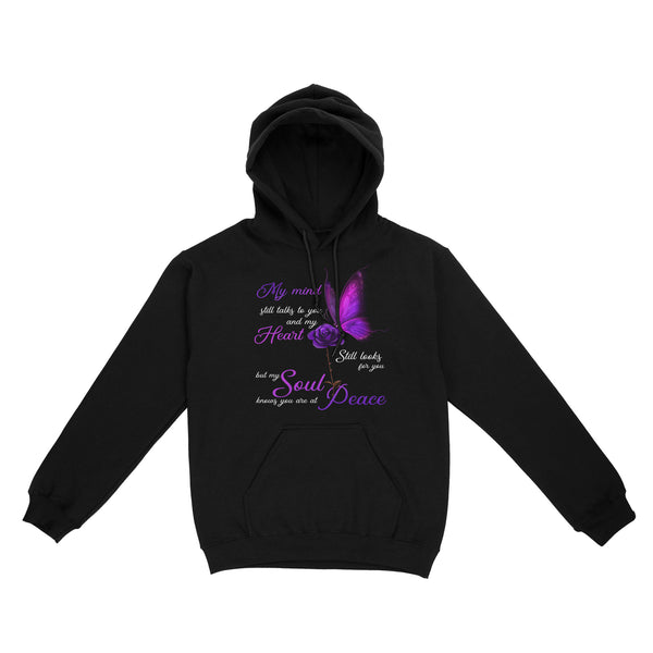 My Mind Still Talks To You Purple Butterfly METS0011 - Butterfly Memorial Hoodie