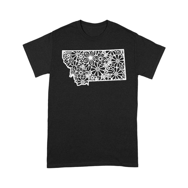 Floral Montana Map - TeeMaru Montana T-Shirt MTTS002