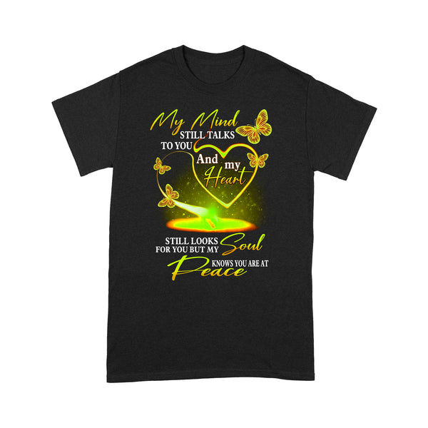 My Mind Still Talks To You Yellow Butterfly METS0016 - Butterfly Memorial T-Shirt